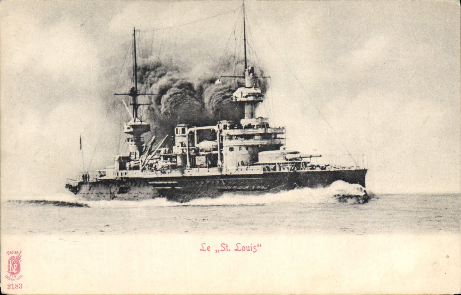 CPA Bateau de Guerre Le St louis