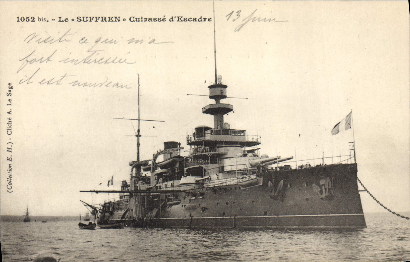 CPA Bateau de Guerre Le Suffren Cuirasse d'escadre