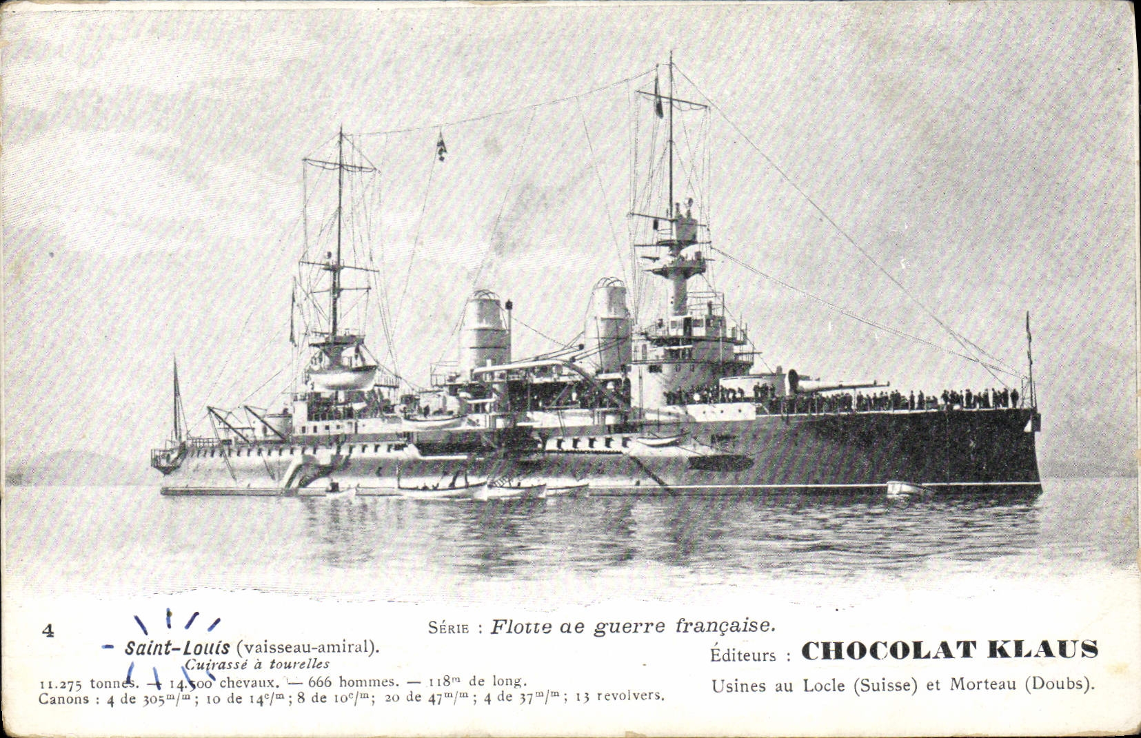 CPA Bateau de Guerre Saint Louis Cuirasse a tourelles