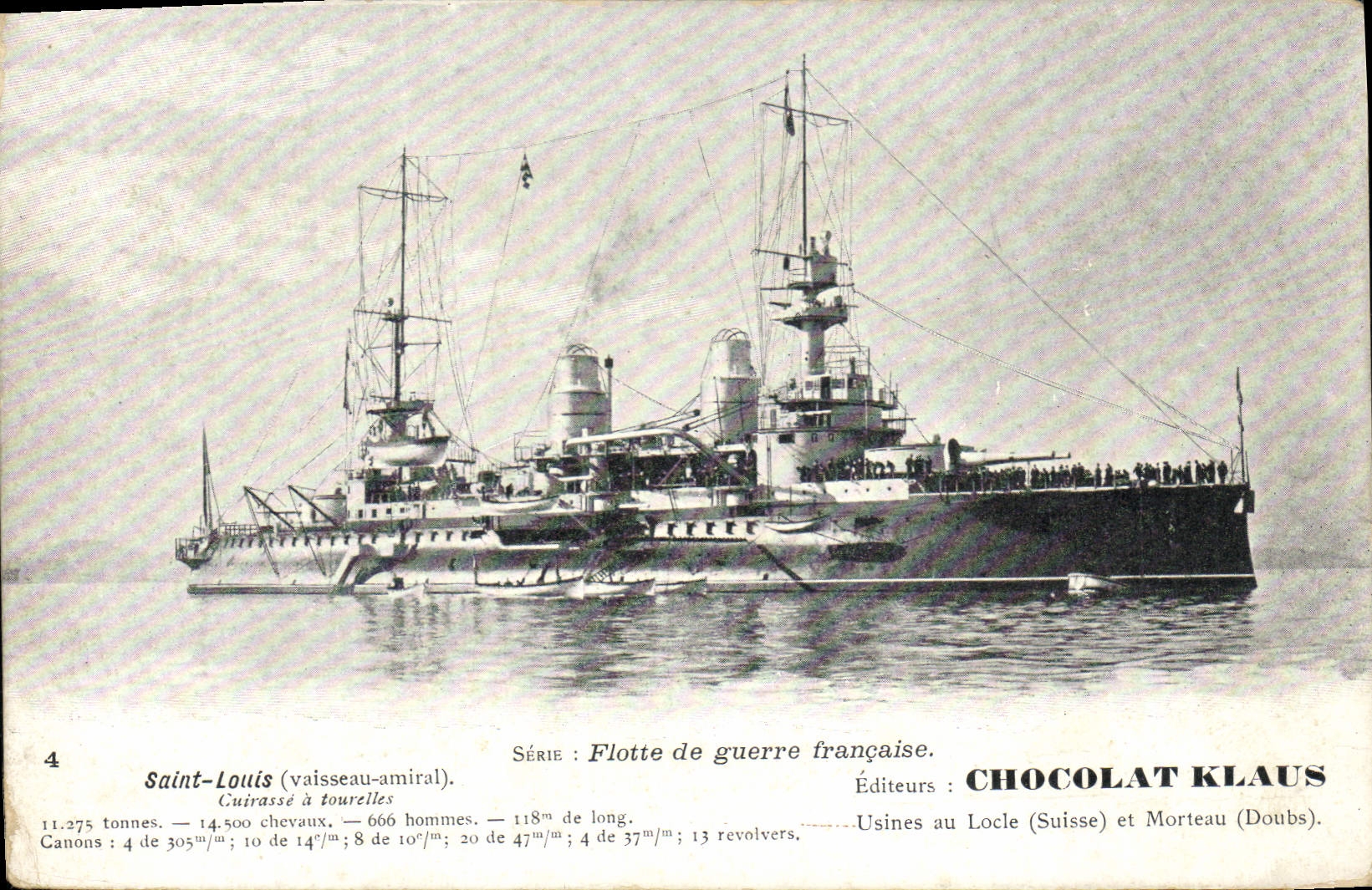 CPA Bateau de Guerre Saint Louis Cuirasse a tourelles
