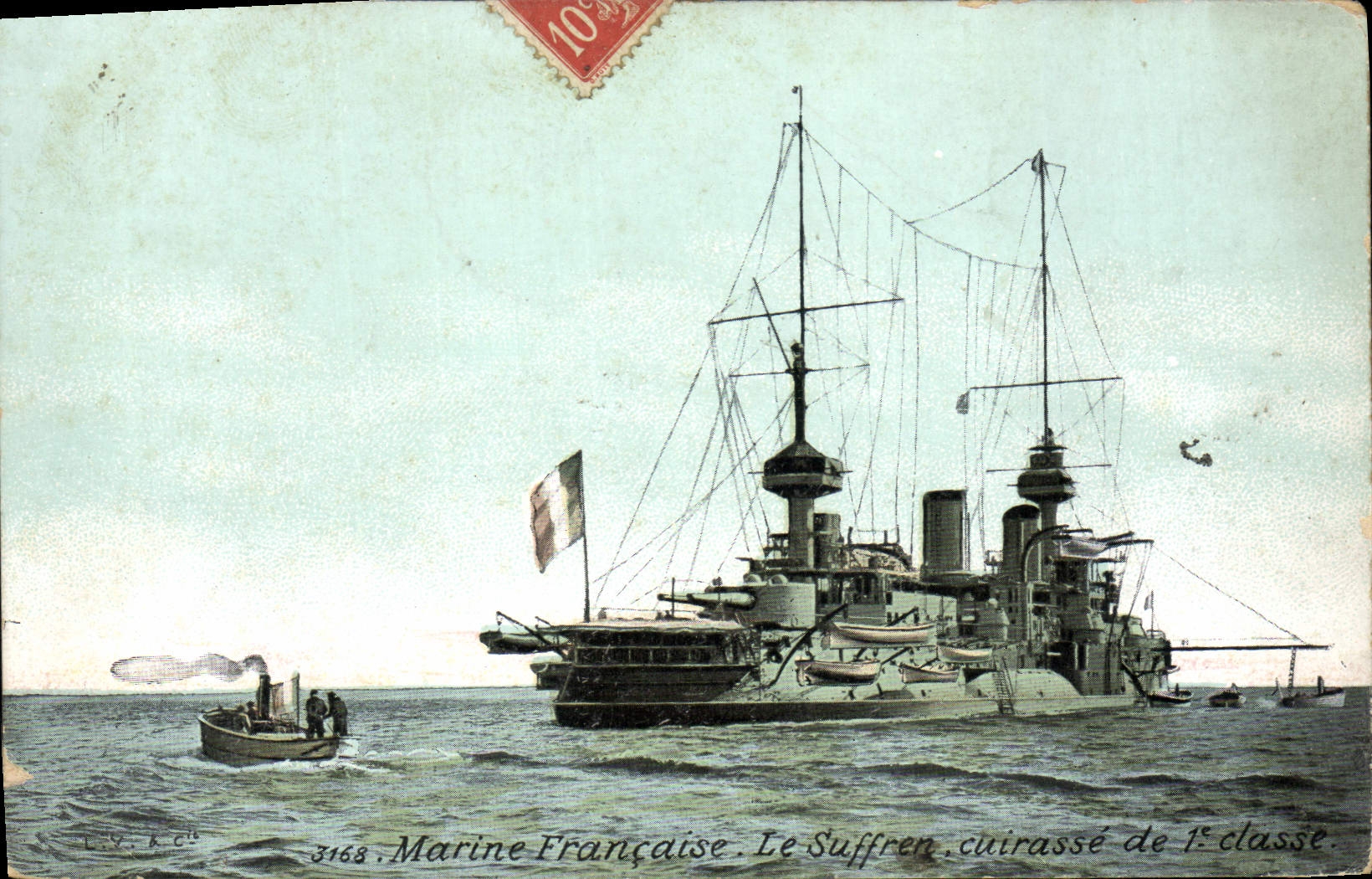 CPA Bateau de Guerre Le Suffren Cuirasse de 1ere classe