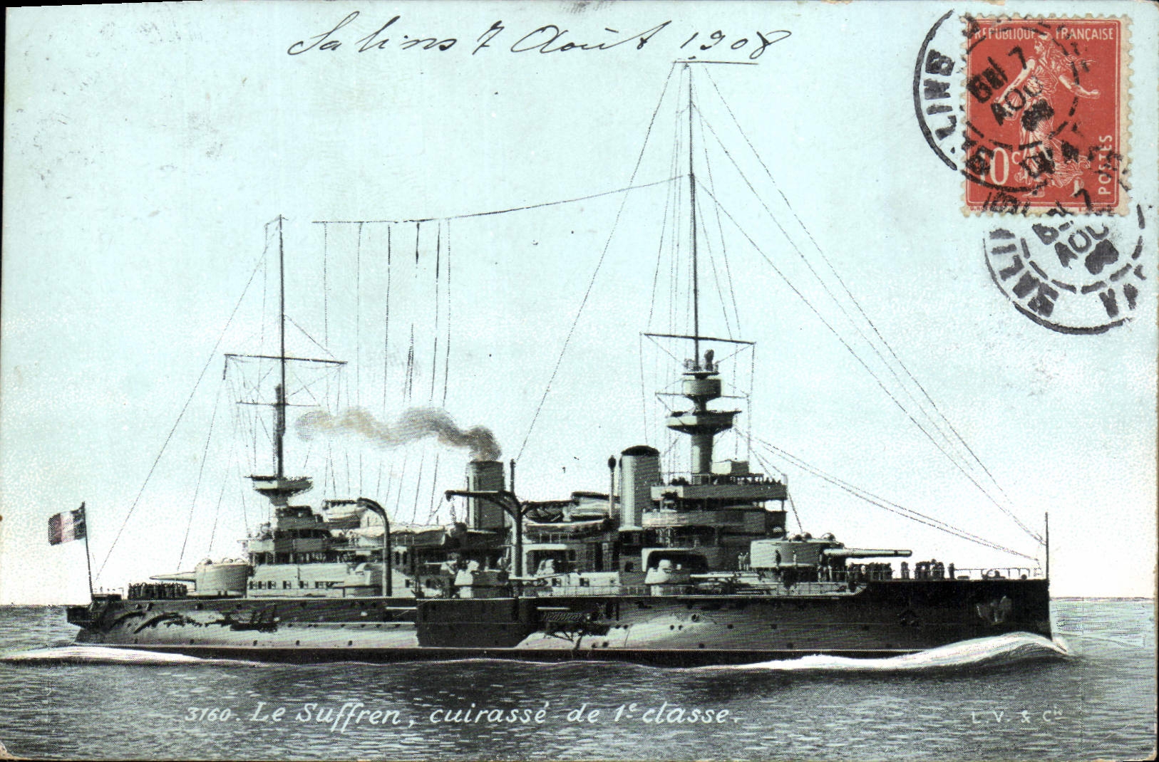 CPA Bateau de Guerre Le Suffren Cuirasse de 1ere classe