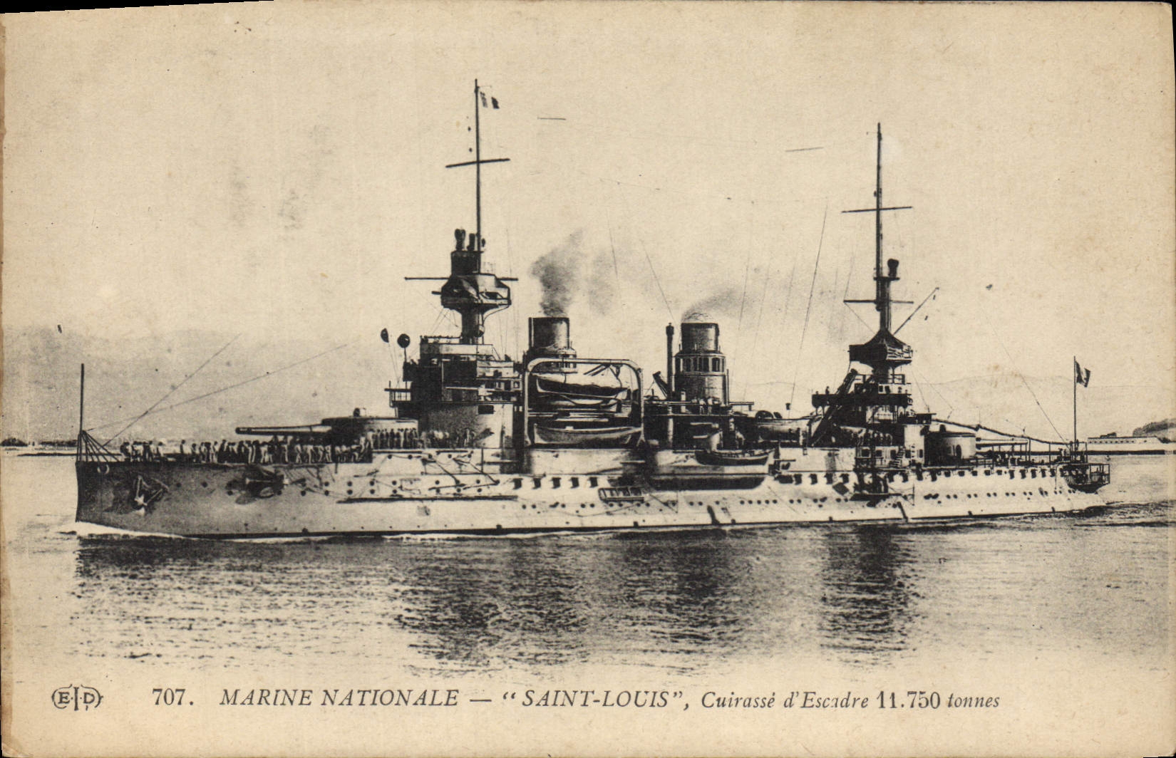 CPA Bateau de Guerre Saint Louis Cuirasse d'escadre
