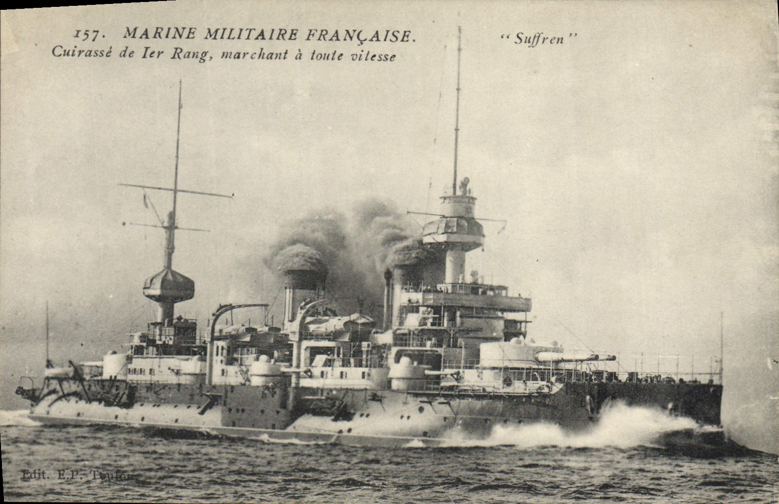 Vintage Postcard Warship Suffren Cuirasse 1st going rank has any speed