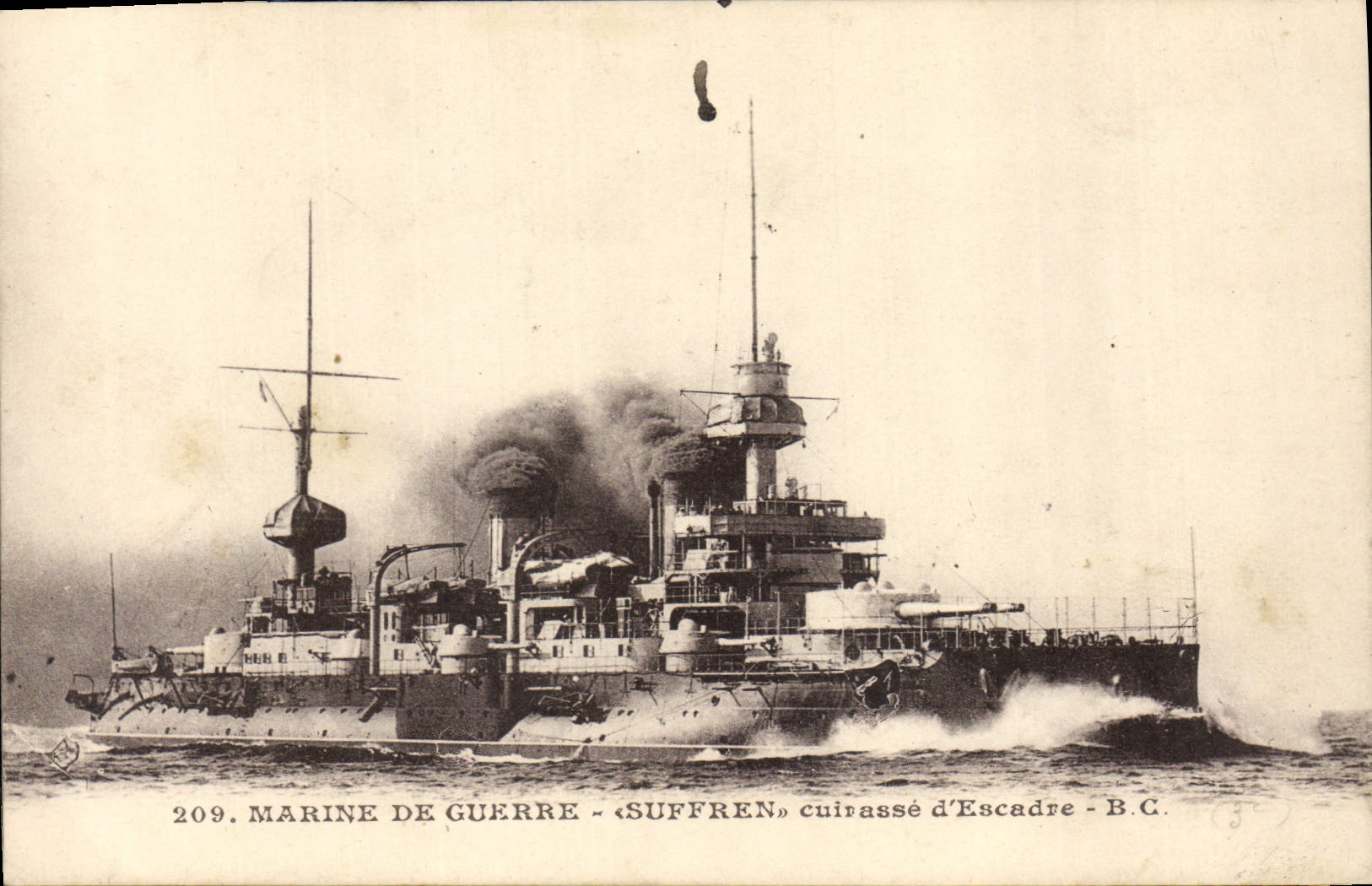 CPA Bateau de Guerre Suffren Cuirasse d'escadre