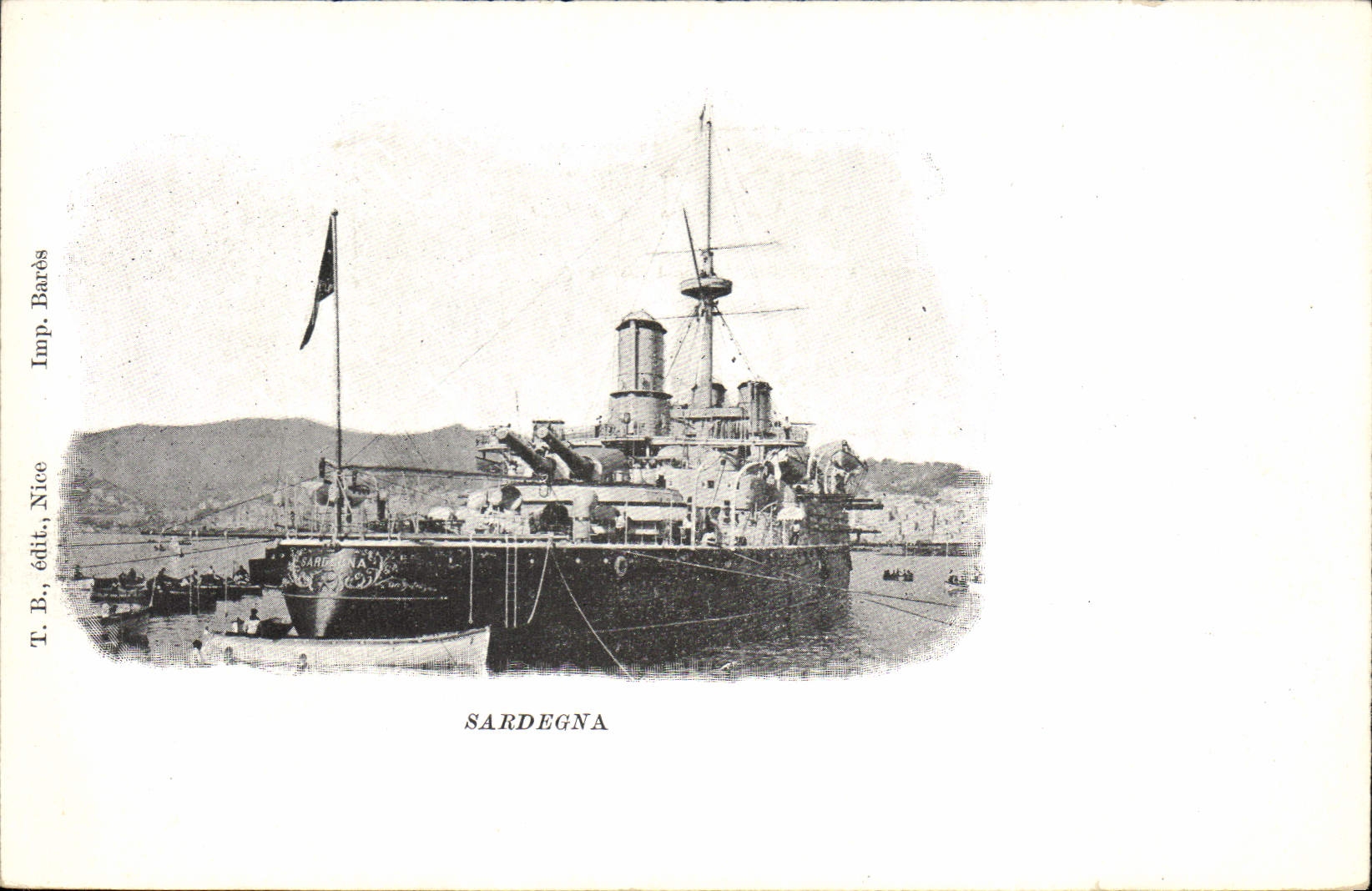 Vintage Postcard Warship Sardegna