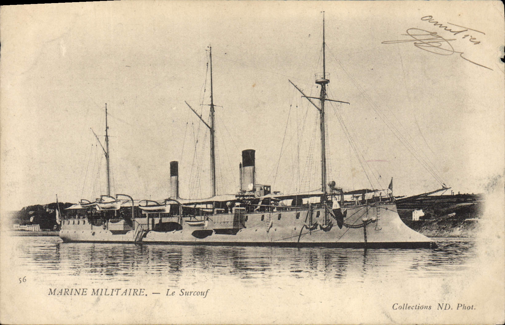 CPA Bateau de Guerre Surcouf