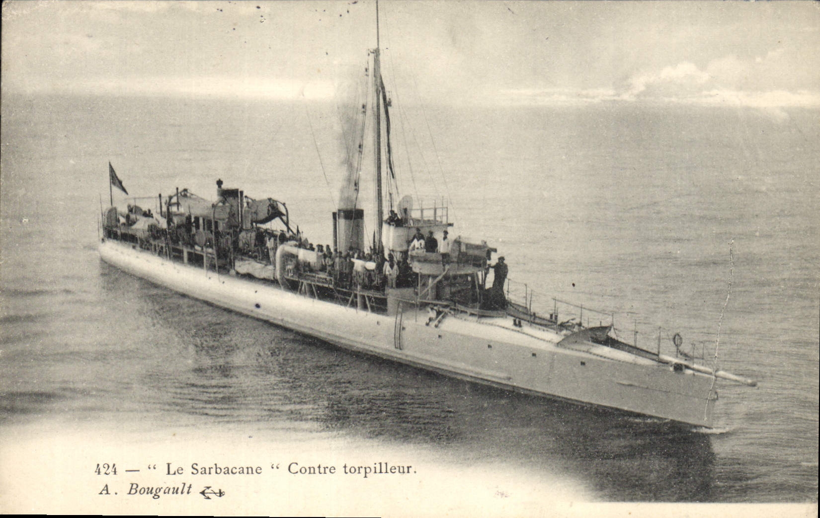 CPA Bateau de Guerre Le Sarbacane Contre torpilleur