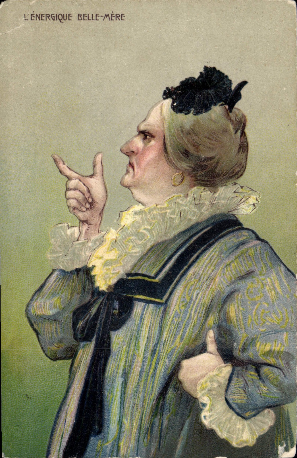 Vintage Postcard Fantasy Woman energetic the Beautiful mother