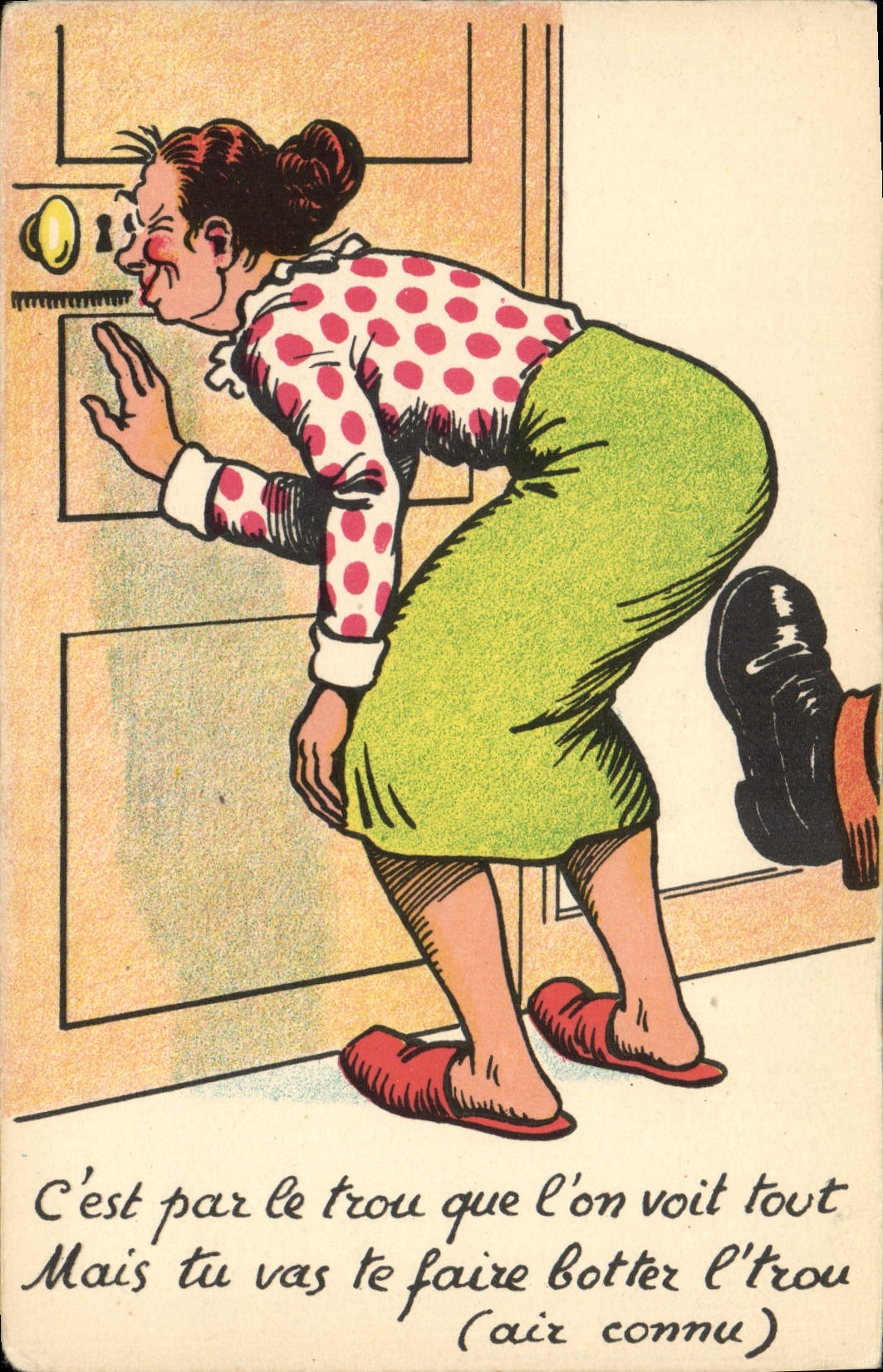 Vintage Postcard Fantasy Woman Humor