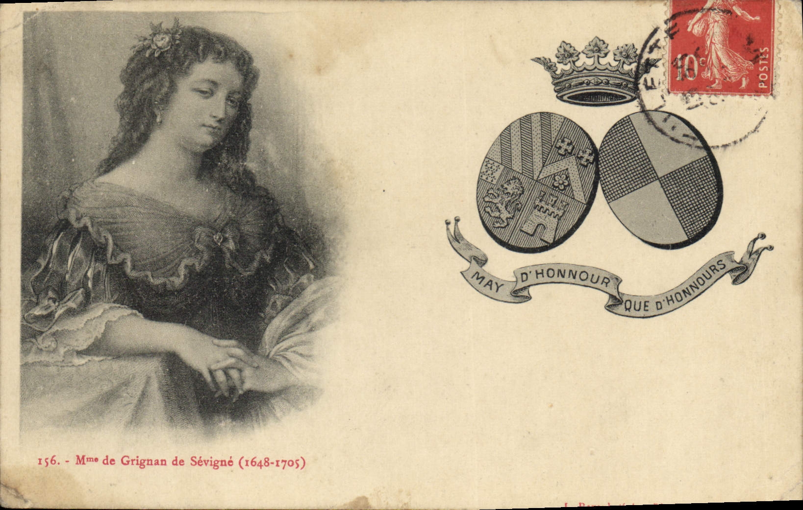 Vintage Postcard Mrs. de Grignan de Sevigne