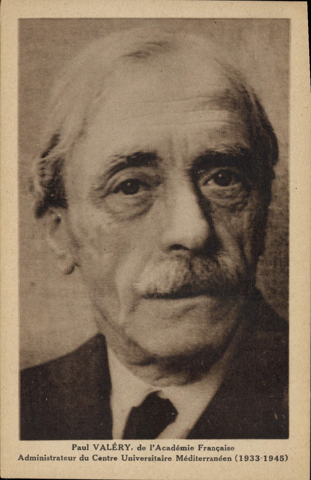 Vintage Postcard Paul Valéry of the French Academy Administrator of the Mediterranean University center