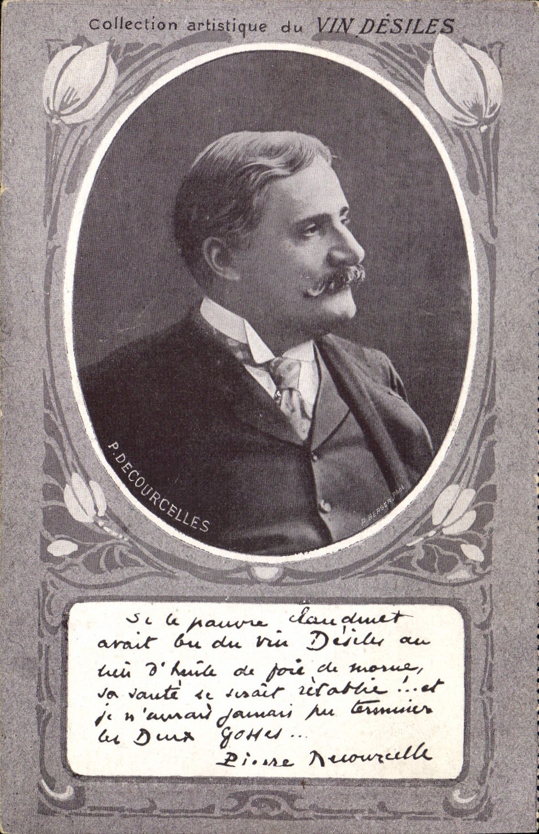 Vintage Postcard P De Courcelles Wine Desiles