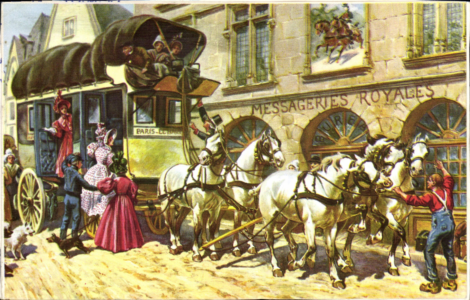 CPA Cheval Equitation Hippisme Messageries Royales 