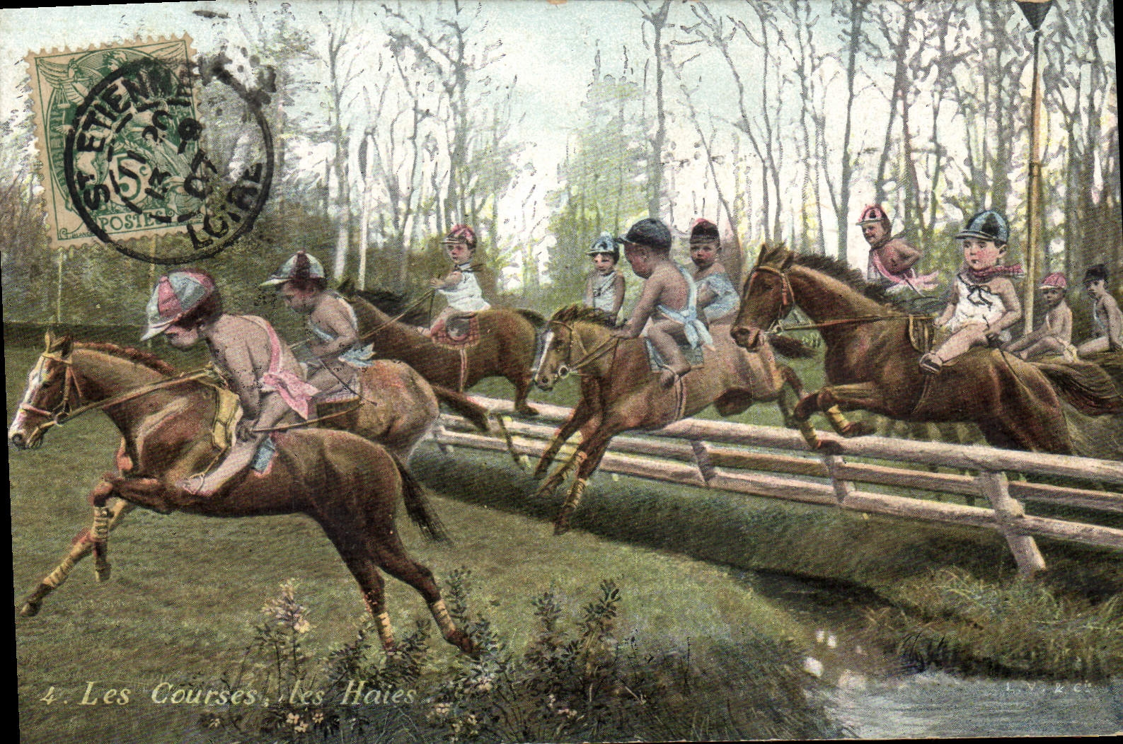 CPA Cheval Equitation Hippisme Enfants Les courses Les haies