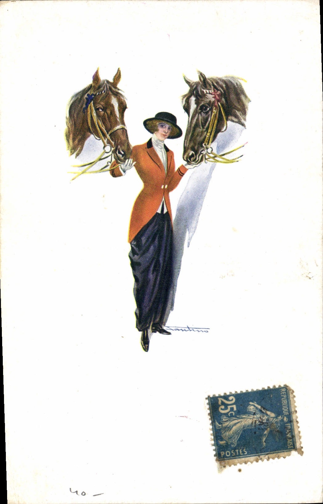 CPA Cheval Equitation Hippisme Femme