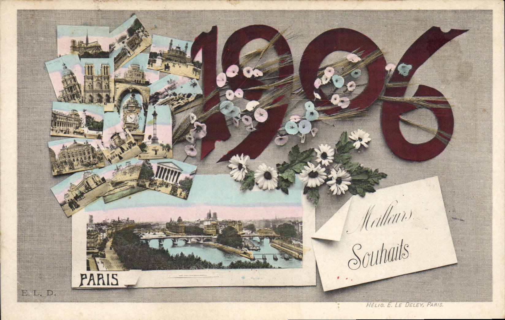 Vintage Postcard Fantasy Flowers Year 1906 Paris