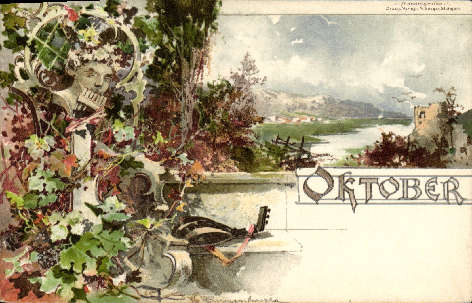 CPA Fantaisie Mois Octobre 