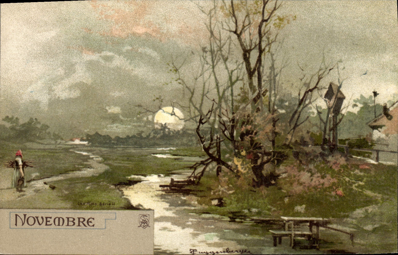 Vintage Postcard Fantasy Month November