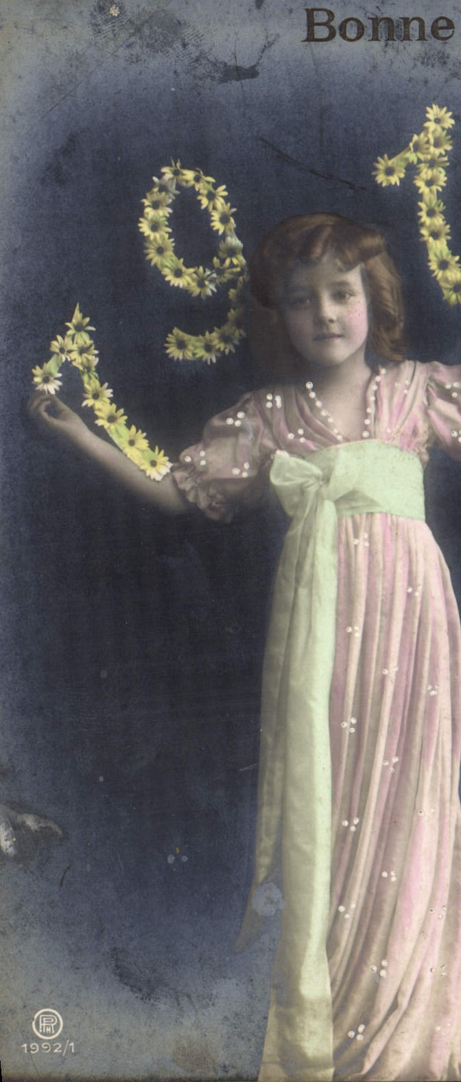 Vintage Postcard Fantasy Flowers Year 1910 Child