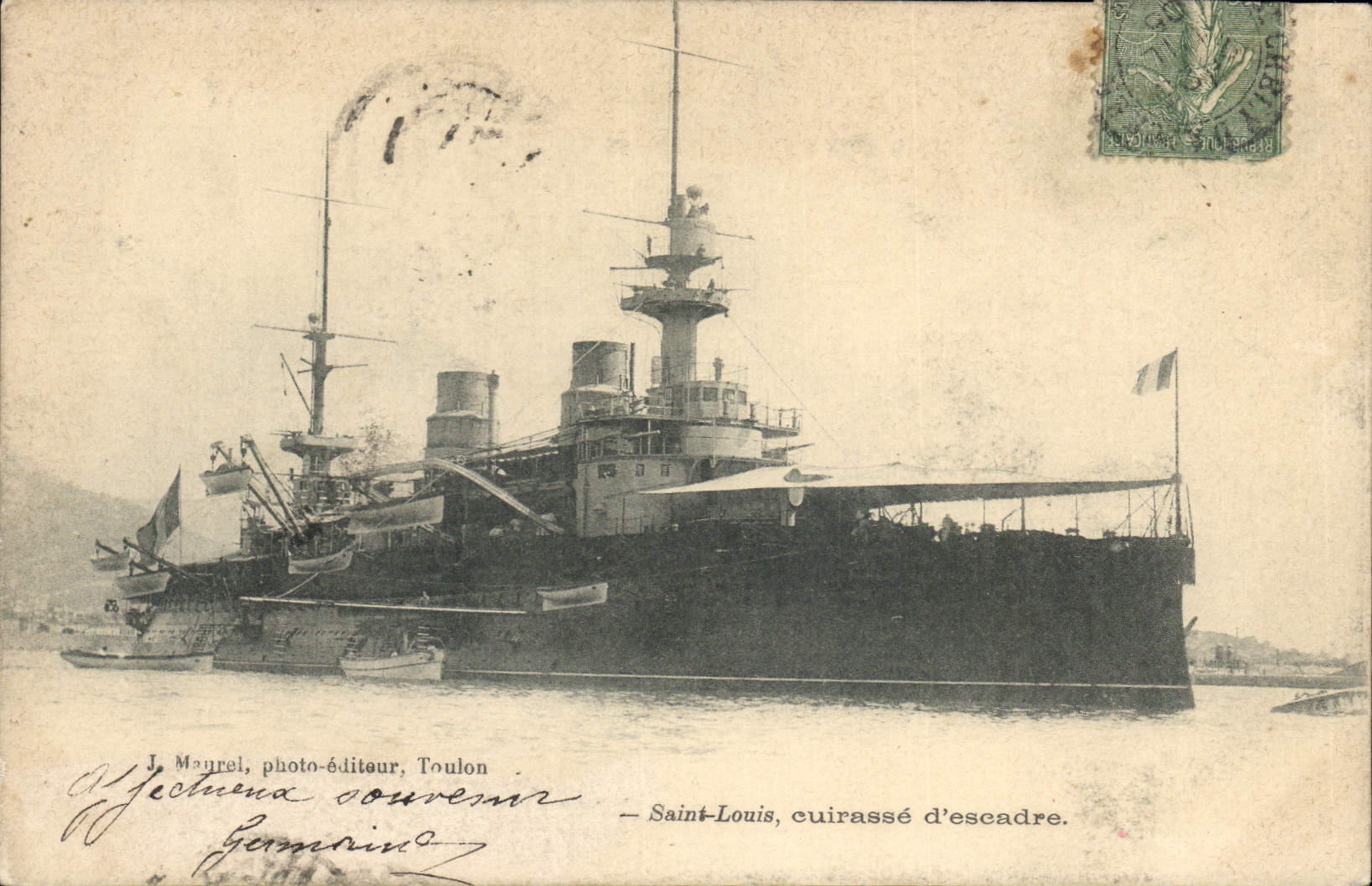 CPA Bateau de Guerre Saint Louis Cuirasse d'escadre