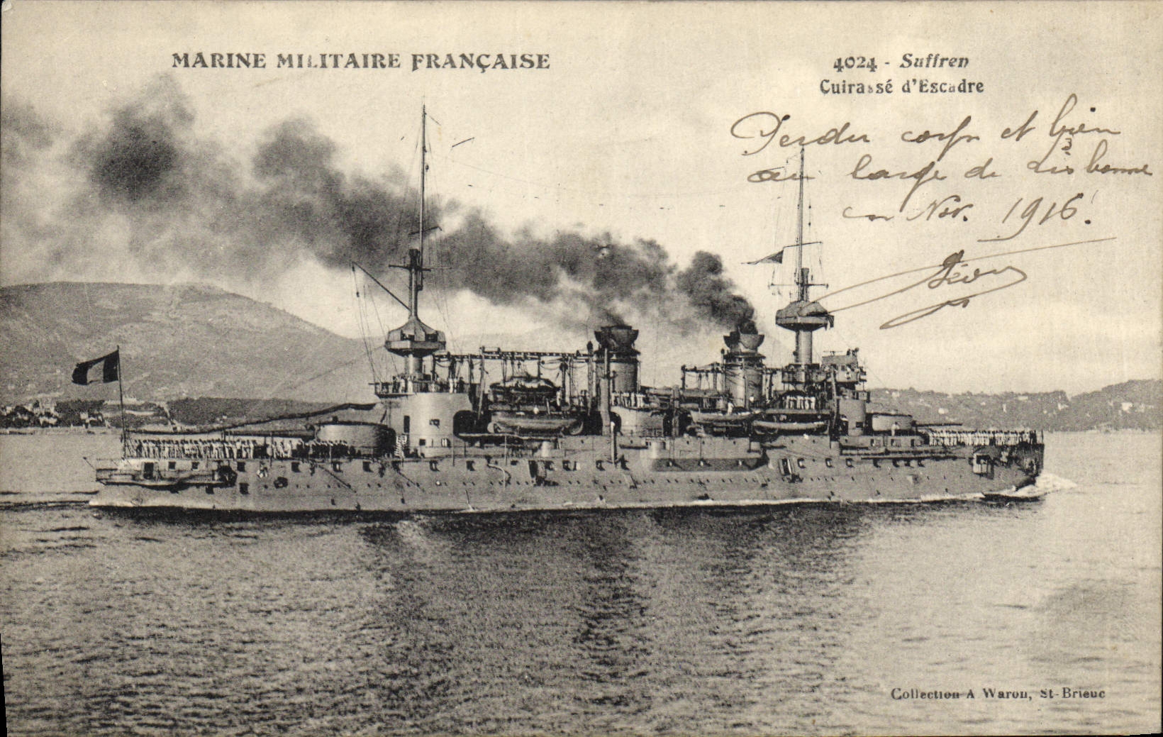 CPA Bateau de Guerre Suffren Cuirasse d'escadre 
