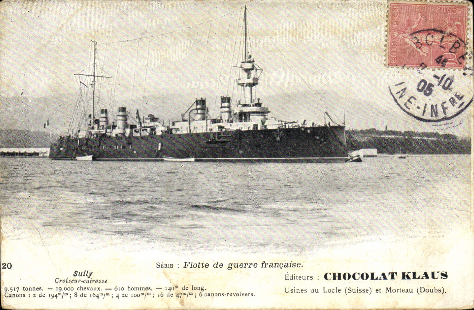 CPA Bateau de Guerre Sully Croiseur Cuirasse 