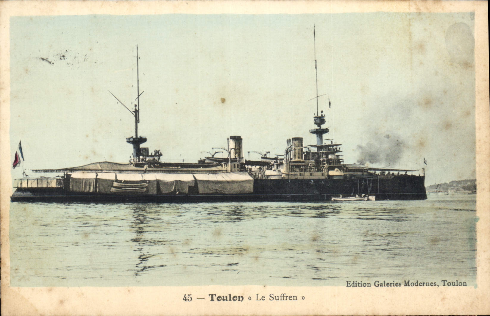 CPA Bateau de Guerre Toulon Le Suffren