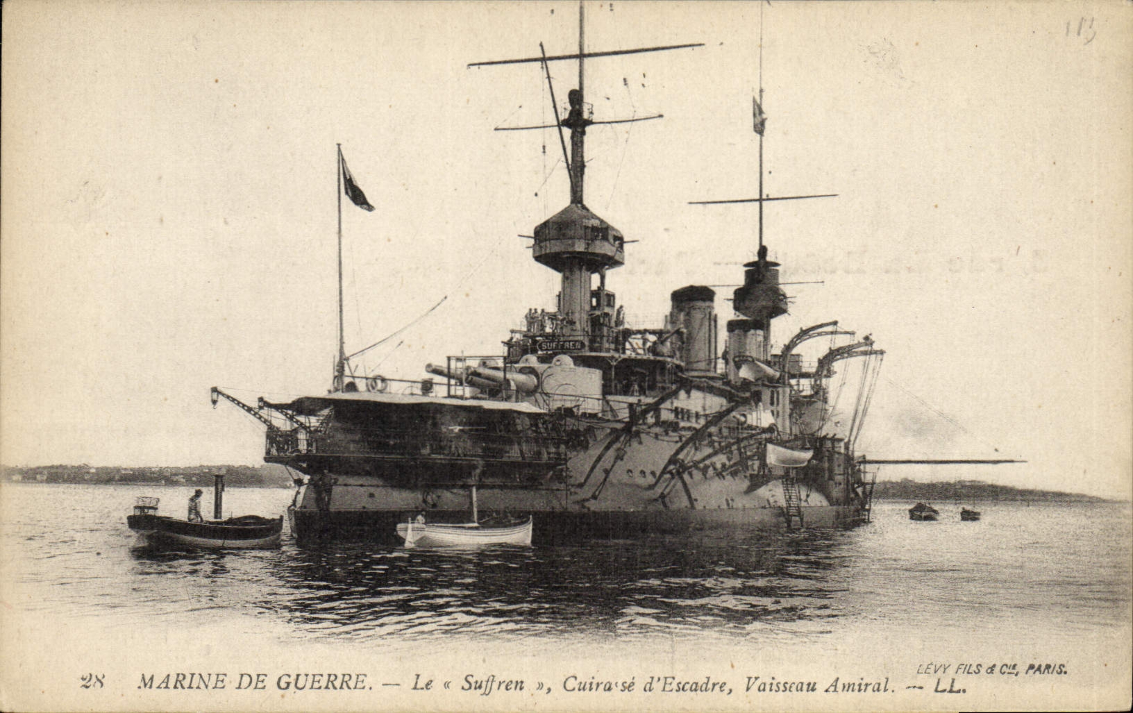 CPA Bateau de Guerre Le Suffren Cuirasse d'escadre Vaisseau amiral 