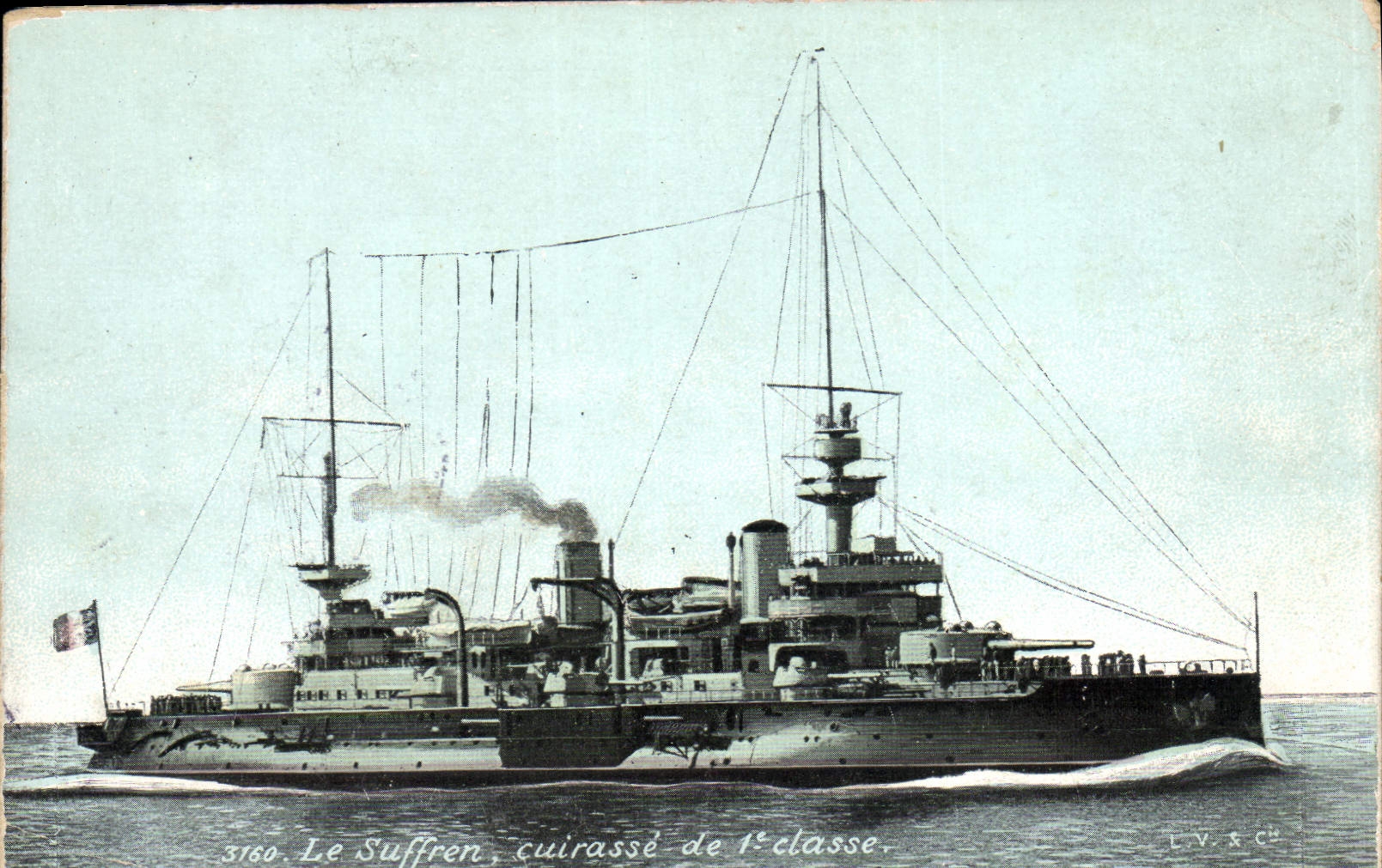 CPA Bateau de Guerre Le Suffren Cuirasse de 1ere classe