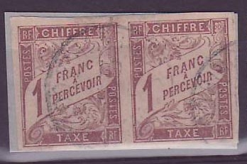 Timbre Taxe Colonies Colonies Generales Paire 1c Bingerville Cote d'Ivoire