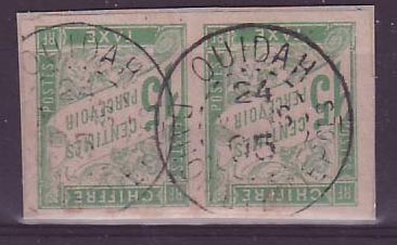 Timbre Taxe Colonies Colonies Generales 5c Ouidah Dahomey Paire