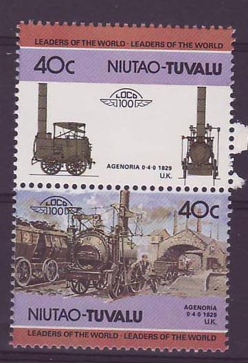 Niutao Tuvalu 40c Train Agenoria 0-4-0 1829 ** Luxe