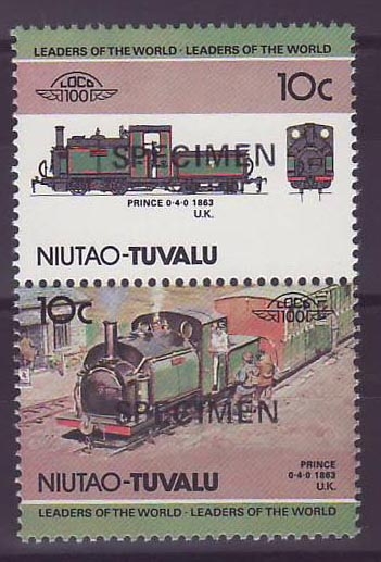 Niutao Tuvalu 10c Train Prince 0-4-0 1863 Surcharge Specimen ** Luxe