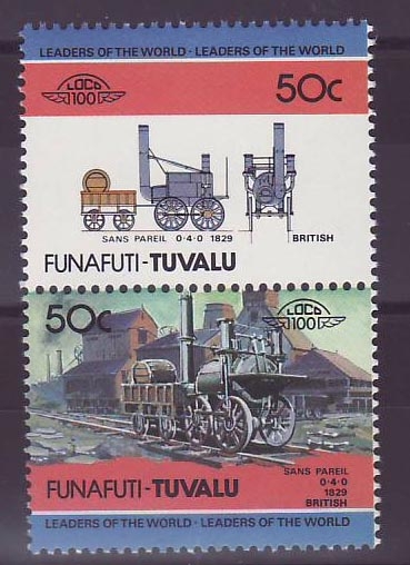 Funafuti Tuvalu 50c Train Sans Pareil 0-4-0 1829 ** Luxe