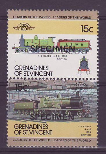 Grenadines of St Vincent 15c Train T 9 1899 ** Luxe surcharge SPECIMEN