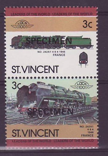 St Vincent 3c Train 242A1 France 1946 ** Luxe Surcharge SPECIMEN