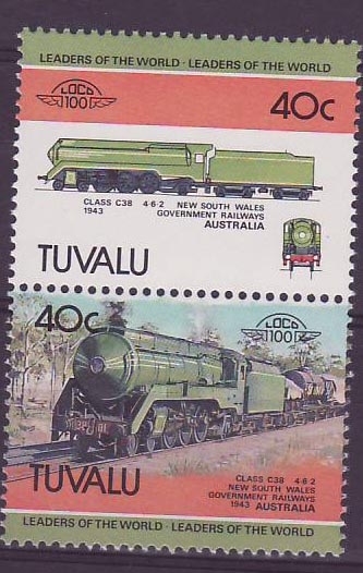 Tuvalu 40c Train Class C38 New South Wales Australia ** Luxe