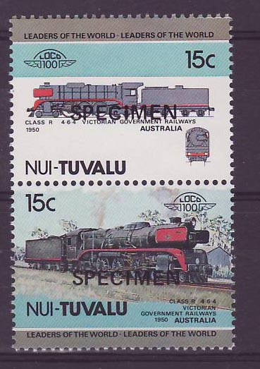 Nui Tuvalu 15c Class R Victorian Government Railways Australia ** Luxe Surcharge SPECIMEN