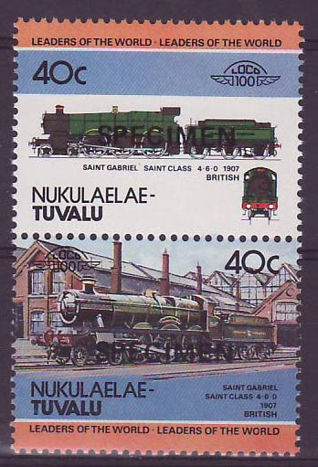 Nukulaelae Tuvalu 40c Train Saint Gabriel 1907 ** Luxe Surcharge SPECIMEN