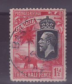 Gambie Gambia Cancelled Basse 1 1/2d value Elephant
