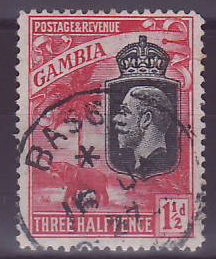 Gambie Gambia Cancelled Basse 1 1/2d value Elephant