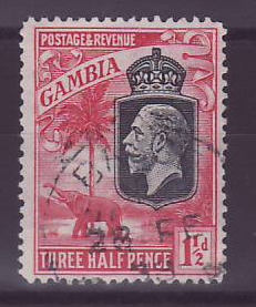 Gambie Gambia Cancelled Basse 1 1/2d value Elephant