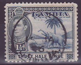 Gambie Gambia Cancelled Basse 1 1/2d value Elephant