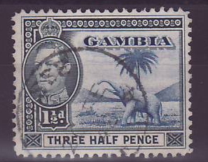 Gambie Gambia Cancelled Basse 1 1/2d value Elephant