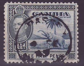 Gambie Gambia Cancelled Basse 1 1/2d value Elephant