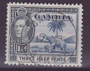 Gambie Gambia Cancelled Basse 1 1/2 d value Elephant