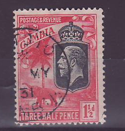 Gambie Gambia Cancelled Fattoto 1 1/2d Elephant