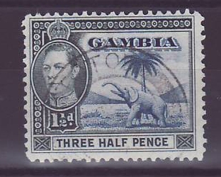 Gambie Gambia Cancelled Fattoto 1 1/2d Elephant