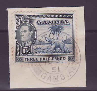 Gambie Gambia Cancelled Fattoto 1 1/2d Elephant